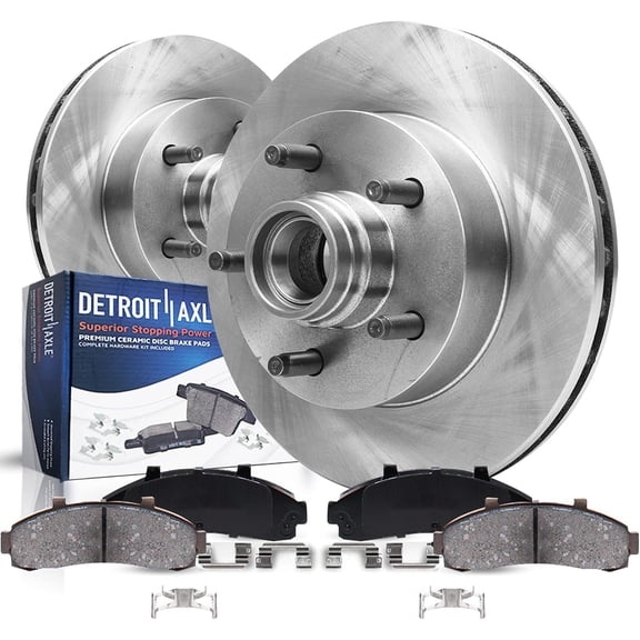 Detroit Axle - Front Brake Kit for 1998-2001 Ford Ranger 1998-2001 Mazda B2500 B3000 B4000, Disc Brake Rotors Ceramic Brakes Pads 1999 Replacement : 10.28" inch Rotors