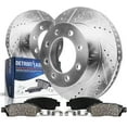 thumbnail image 1 of Detroit Axle - Front Brake Kit for 2000 2001 2002 Dodge Ram 2500 3500, Drilled and Slotted Disc Brake Rotors Ceramic Brakes Pads Replacement : 12.87" inch Rotor, 1 of 3