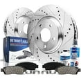 thumbnail image 1 of Detroit Axle - Front Brake Kit for 2001-2005 Toyota Rav4 [Not fit EV] Drilled & Slotted Disc Brake Rotors Ceramic Brakes Pads 2002 2003 2004 Replacement: 10.8" Rotor, 1 of 7