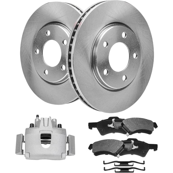 Detroit Axle - Front Brake Kit for 01-07 Chrysler Town & Country Dodge Grand Caravan, Disc Brake Rotors Ceramic Brake Pads Brake Caliper: 11.06 inch Rotor