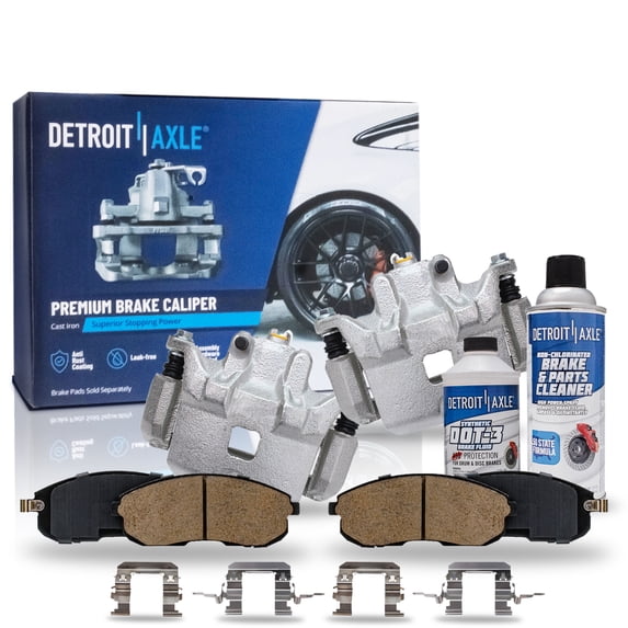 Detroit Axle - Front Brake Kit for 2002-2004 Infiniti I35, 02-06 Nissan Altima, 02-03 Maxima, Disc Brake Calipers Ceramic Brake Pads 2002 2003 2004 2005 2006 Replacement