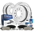 thumbnail image 1 of Detroit Axle - Front Brake Kit for 2005-2016 Ford F-450 F-550 Super Duty 2006 2007 2008 2009 2010 2011 2012 2013 2014 2015 Drilled & Slotted Disc Brake Rotors Ceramic Brakes Pads Replacement, 1 of 7