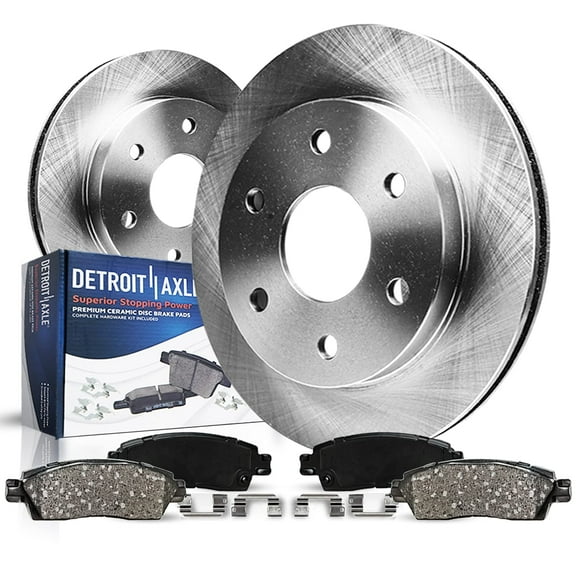 Detroit Axle - Front Brake Kit for 2006-2009 Chevy Trailblazer GMC Envoy 2007 2008, Disc Brake Rotors Ceramic Brakes Pads Rainier Ascender Replacement [11.88 inch Front Rotors]