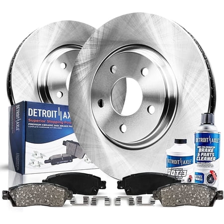 Detroit Axle - Front Brake Kit for 2011-2020 Dodge Durango Jeep Grand Cherokee, Disc Brake Rotors and Ceramic Brake Pads Replacement: 12.99" inch Rotors