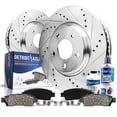 thumbnail image 1 of Detroit Axle - Front Brake Kit for 12-15 Honda Civic, 2012 2013 2014 2015 Drilled & Slotted Disc Brake Rotors Ceramic Brake Pads Replacement : 10.31" inch Front Rotor, 1 of 7