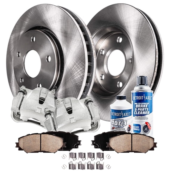 Detroit Axle - Front Brake Kit for 2012-2017 Toyota RAV4 Prius V, 2010-2012 Lexus HS250h, 2008-2015 Scion xB Brake Rotors Ceramic Brakes Pads Brake Calipers Replacement: 10.83" Rotors