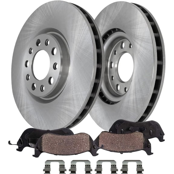 Detroit Axle - Front Brake Kit for 2015-2017 Chrysler 200, 2013-2016 Dodge Dart, Disc Brake Rotors Ceramic Brake Pads Assembly: 12.01" Rotors