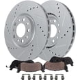 thumbnail image 1 of Detroit Axle - Front Brake Kit for 2015-2017 Chrysler 200, 2013-2016 Dodge Dart, Drilled Slotted Brake Rotors Ceramic Brake Pads: 12.01" Rotors, 1 of 7