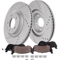 thumbnail image 1 of Detroit Axle - 12.60" inch Front Drilled and Slotted Disc Brake Rotors Ceramic Brakes Pads for 2019-2024 Mazda CX-5 2016-2023 CX-9, 1 of 7