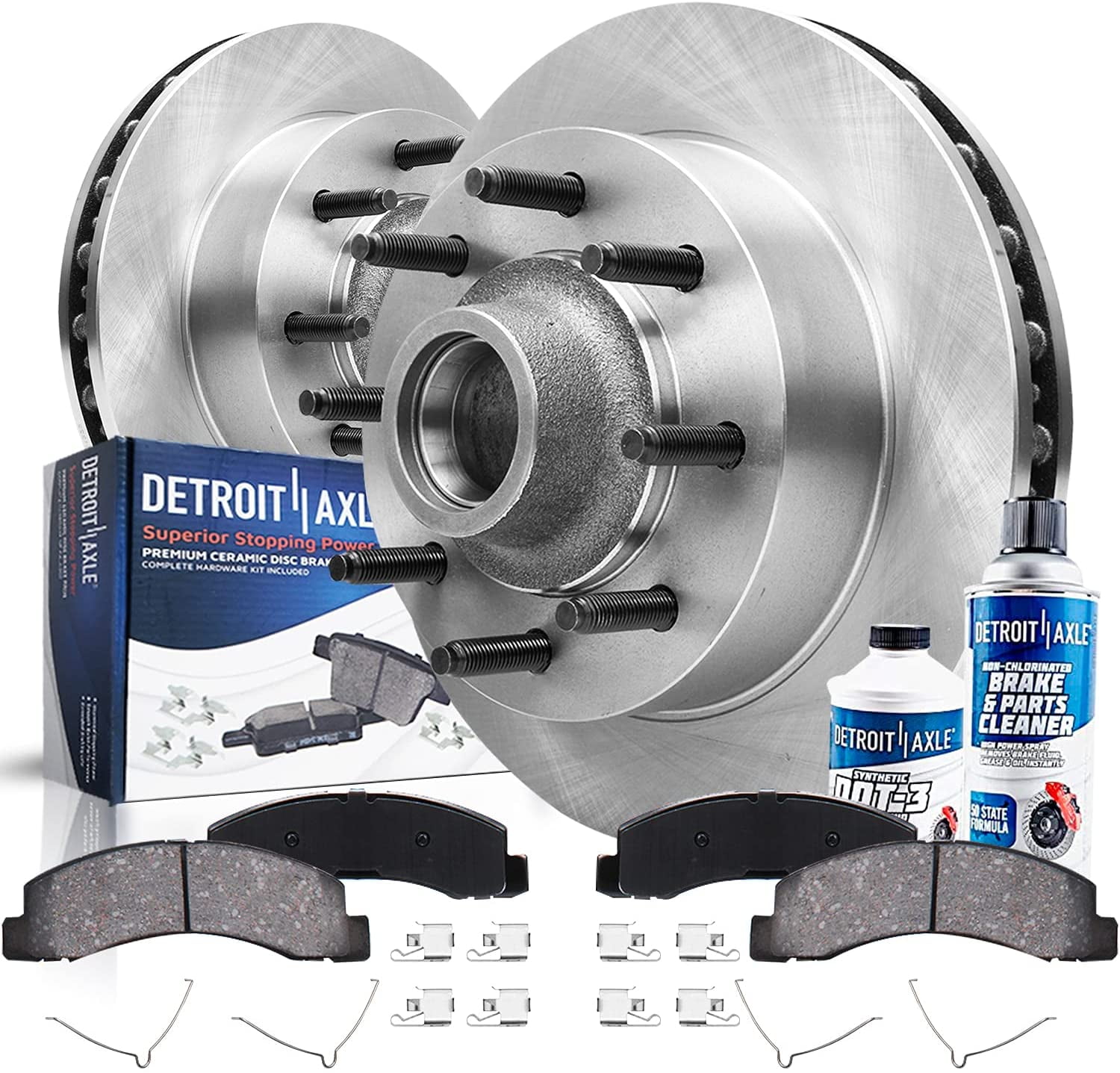 Detroit Axle - Front Brake Kit for 2WD 1999-2002 Ford F-250 F-350 Super  Duty Excursion Disc Brake Rotors 1999 2000 2001 2002 Ceramic Brakes Pads