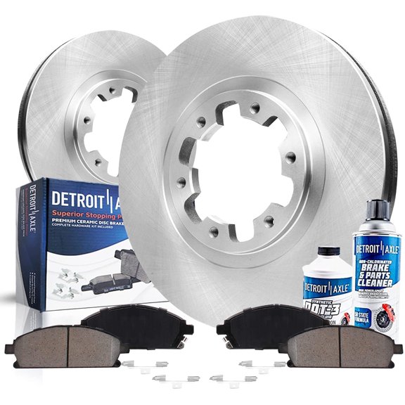 Detroit Axle - Front Brake Kit for 98-03 Infiniti QX4, 98-04 Nissan Pathfinder 1998 1999 2000 2001 2002 2003 2004 Replacement Brake Rotors Ceramic Brakes Pads: 11.81" Rotor