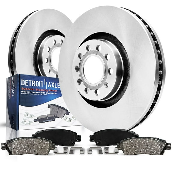 Detroit Axle - Front Brake Kit for Audi Q3 Quattro Volkswagen Passat Tiguan Limited, 12.28'' Disc Brake Rotors Ceramic Brake Pads w/Hardware Replacement