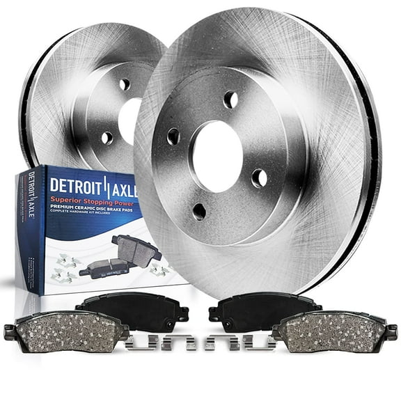Detroit Axle - Front Brake Kit for Hyundai Accent Kia Rio 2018-2022, 11.02" inch Disc Brake Rotors Ceramic Brake Pads with Hardware 2019 2020 2021 Replacement