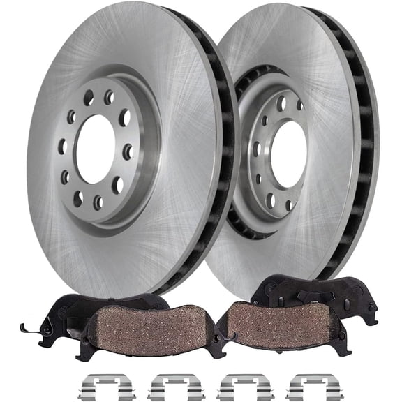 Detroit Axle - Front Brake Kit for Jeep Compass Renegade 500X, Disc Brake Rotors Ceramic Brake Pads 2017 2018 2019 2020 2021 2022: 12.01" Rotors