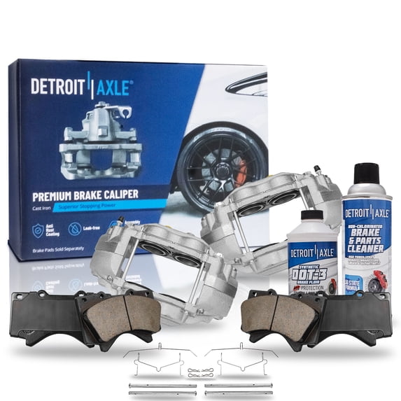 Detroit Axle - Front Brake Kit for Toyota 07-16 Tundra, 08-16 Sequoia, Brake Calipers Ceramic Brake Pads 2008 2009 2010 2011 2012 2013 2014 2015 2016 Replacement