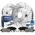 thumbnail image 1 of Detroit Axle - Front Brake Kit for 2004-2010 Toyota Sienna 2004-2008 Solara 2005-2007 Avalon 2005-2006 Camry Drilled & Slotted Disc Brake Rotors Replacement Ceramic Brakes Pads: 11.65" inch Rotor, 1 of 7