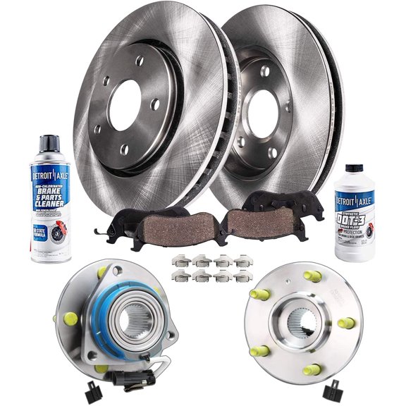 Detroit Axle - Front Brake Kit Wheel Bearing Hubs for 2000-05 Buick LeSabre Chevy Impala Monte Carlo Pontiac Bonneville 97-04 Park Avenue 97-05 Deville Replacement 11.92" Brake Rotors Brakes Pads