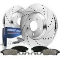 thumbnail image 1 of Detroit Axle - Front Brake Kit for 01-05 Toyota Rav4 Replacement 2001 2002 2003 2004 2005 Drilled & Slotted Brake Rotors and Ceramic Brakes Pads, 1 of 7