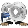 thumbnail image 1 of Detroit Axle - 4pc 9.45" inch Front Drilled Brake Rotors Ceramic Brakes Pads for Honda Civic CRX, Civic Del Sol, 1 of 8