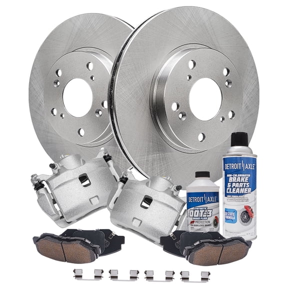 Detroit Axle - Front Brake Kit for 2002-2004 Honda CR-V, 2003-2011 Honda Element Replacement Disc Brake Rotors and Ceramic Brakes Pads Calipers