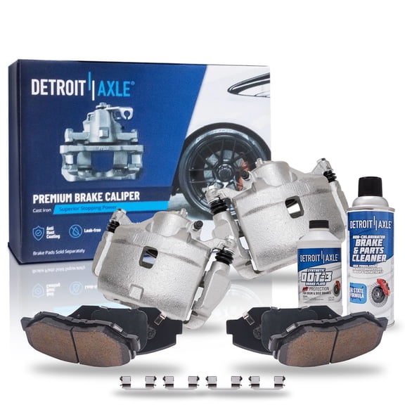 Detroit Axle - Front Brake Kit for 2003-2011 Honda Element 2002-2004 CR-V Disc Brake Calipers and Ceramic Brakes Pads Replacement