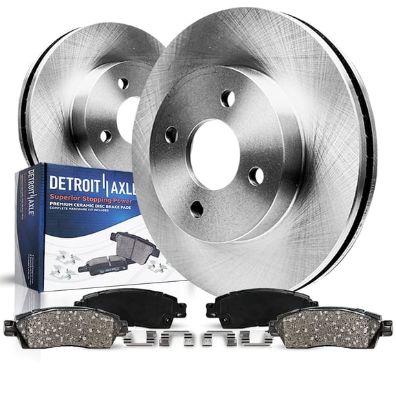 Detroit Axle - Front Brake Kit for 2004 2005 2006 Scion xA xB, Disc Brake Rotors Ceramic Brakes Pads with Hardware Replacement : 10.04" inch Rotor