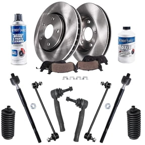 Detroit Axle - Front Brake Kit for 2004-2009 Toyota Prius Disc Brake Rotors Ceramic Brakes Pads Replacement Sway Bars Tie Rods Suspension Kit