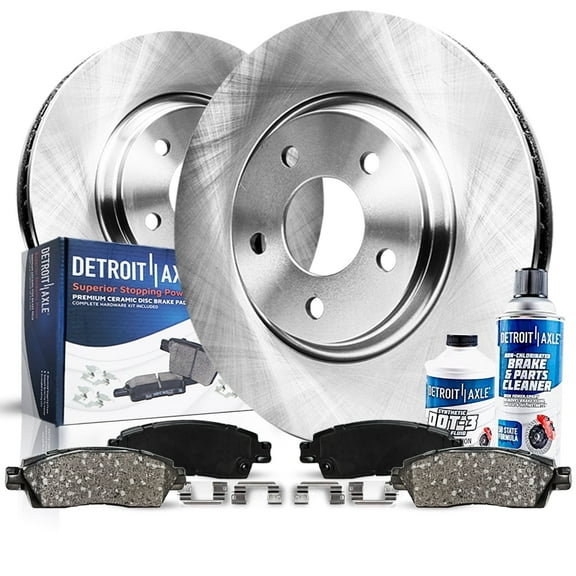Detroit Axle - Front Brake Kit for 2009-2014 Honda Pilot, MDX ZDX RLX Disc Brakes Rotors and Ceramic Brake Pads 2010 2011 2012 2013 Replacement