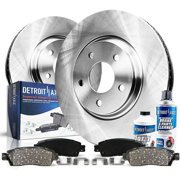 Detroit Axle - Front Brake Kit for 12-15 Honda Civic, Disc Brake Rotors Ceramic Brake Pads w/ Hardware 2012 2013 2014 2015 Replacement : 10.31" inch Front Rotor