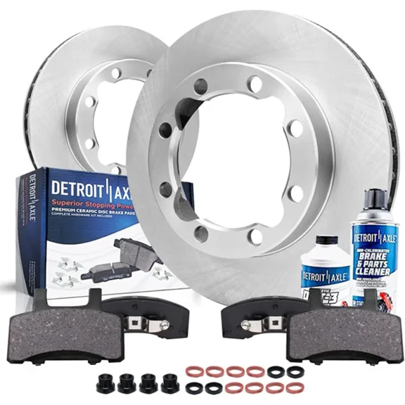 Detroit Axle - Front Brake Kit for Chevy GMC K1500 K2500 K3500 Suburban Brake Rotors Ceramic Brakes Pads Replacement: 11.92" inch Front Rotors