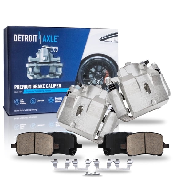 Detroit Axle - Front Brake Kit for 2004-2005 2009-2012 Chevrolet Malibu, 2006-2010 Pontiac G6, 2007-2009 Saturn Aura Brake Calipers Ceramic Brake Pads