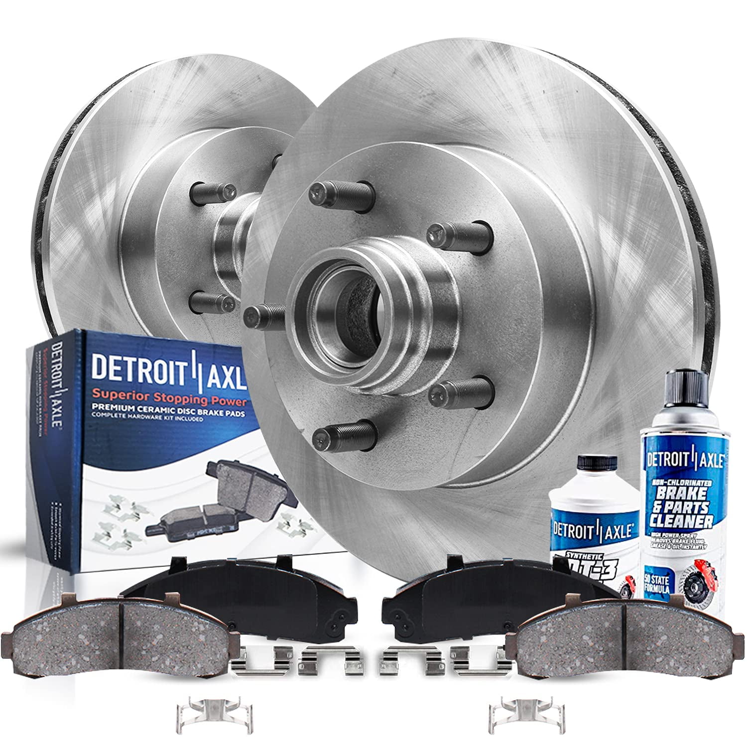 Detroit Axle - 6pc Front Disc Brake Rotors Ceramic Brakes Pads for