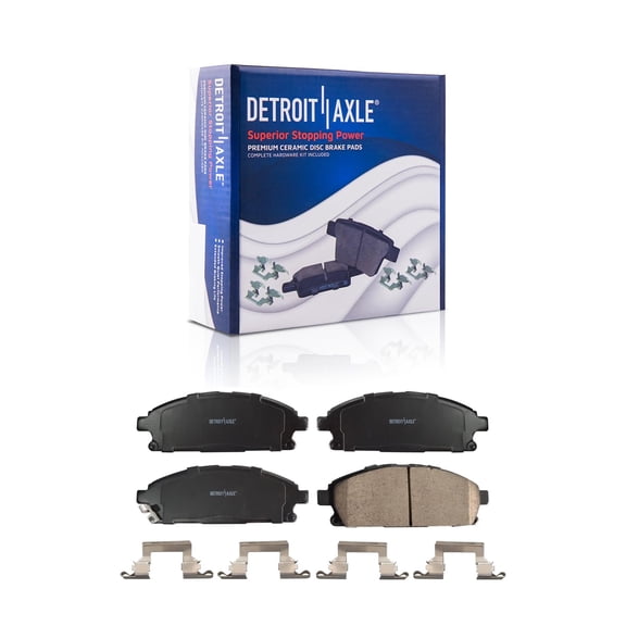 Detroit Axle - Front Brake Pad w/ Hardware Replacement for Nissan Pathfinder Quest X-Trail Infiniti Q45 QX4 Acura MDX