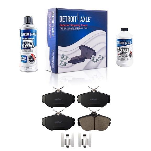 Detroit Axle - 4pc Front Ceramic Brake Pads w/Hardware for Ford Taurus Windstar Lincoln Continental Mercury Sable