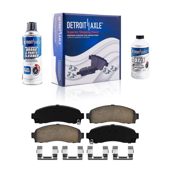 Detroit Axle - Front Brake Pads for 2005-2006 Chevy Equinox, 2002-2007 Saturn Vue, 2006 Pontiac Torrent, Ceramic Brake Pads w/Hardware 2003 2004 Replacement