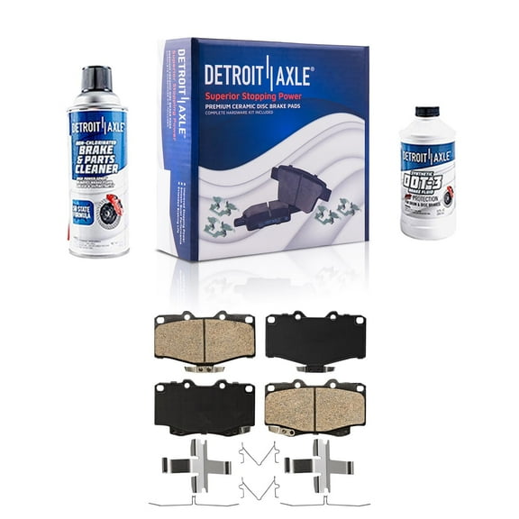 Detroit Axle - Front Brake Pads for 90-02 Toyota 4Runner, 89-95 Pickup, 95-98 04 Tacoma, Pair Ceramic Brake Pads 1989 1990 1991 1992 1993 1994 1995 1996 1997 1998 1999 2000 2001 2002 2004 Replacement