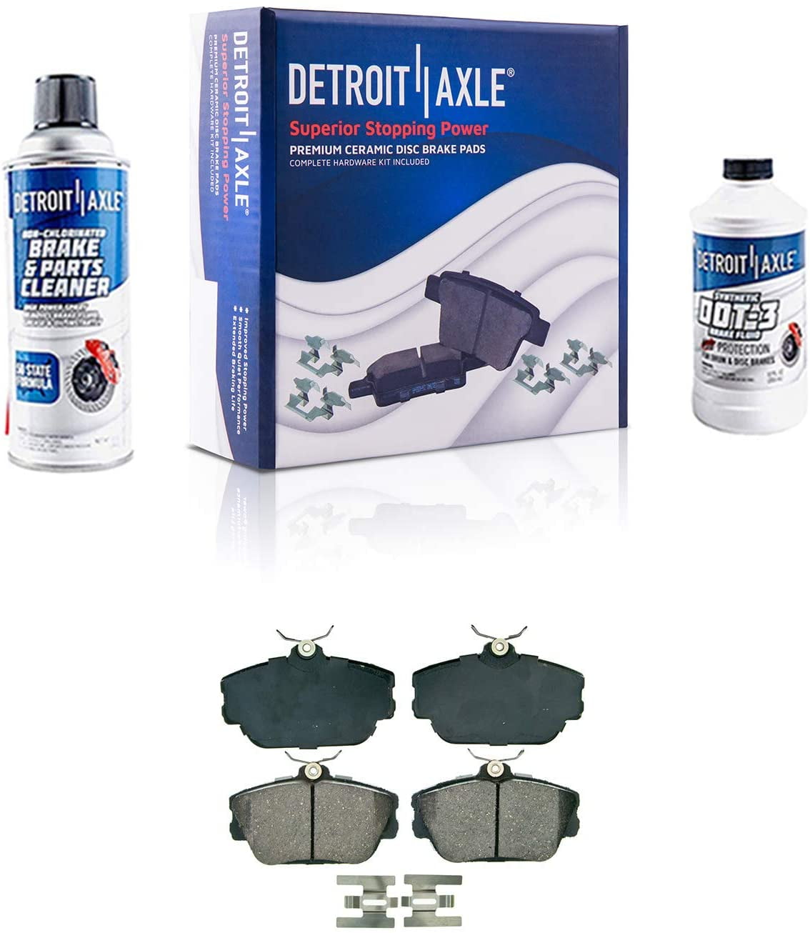 Detroit Axle Front Brake Pads Cleaner & Fluid Replacement for Ford