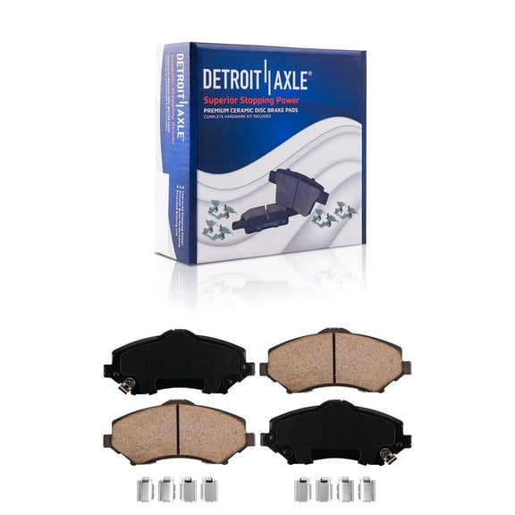Detroit Axle - Front Ceramic Brake Pads for Jeep Liberty Wrangler JK Chrysler Town & Country Dodge Grand Caravan Journey Nitro VW Routan Ram C/V