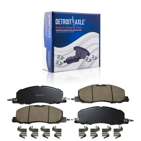 Detroit Axle - Front Brake Pads for Ford 20-23 Explorer Lincoln Aviator [Standard Brakes] 2020 2021 2022 2023 Replacement Ceramic Brake Pads with Hardware