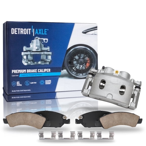 Detroit Axle - Front Brake Pads Left Caliper Replacement for Cadillac Escalade ESV EXT XTS Chevrolet Avalanche Express Silverado Suburban 1500 Tahoe GMC Savana Yukon XL 1500-3pc Set