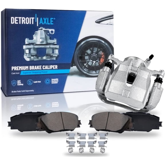 Detroit Axle - Front Brake Pads Left Disc Caliper Replacement for Toyota RAV4 Matrix tC Vibe Mirai Corolla iM - 3pc Set