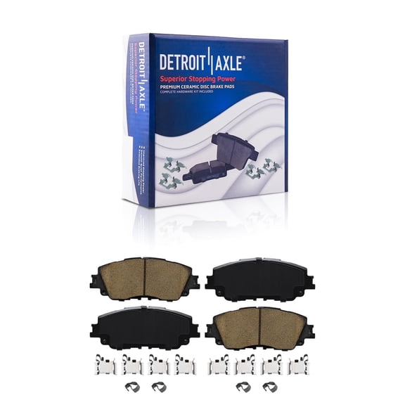 Detroit Axle - Front Brake Pads for Toyota Camry Avalon C-HR Corolla Cross RAV4 Venza Lexus ES250 ES300h ES350 UX200 UX250h UX300h, Ceramic Brake Pads w/Hardware Replacement
