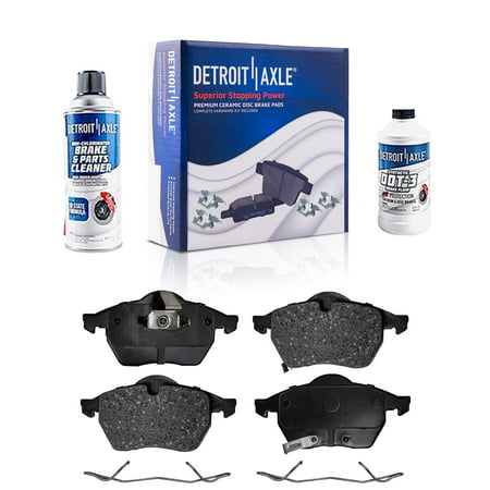 Detroit Axle - Front Brake Pads Replacement for Saab 9-5 L100 L200 L300 LS LS1 LS2 LW200 LW300 - 4pc Set Fits select: 2001-2003 SATURN L200, 2000 SATURN LS1