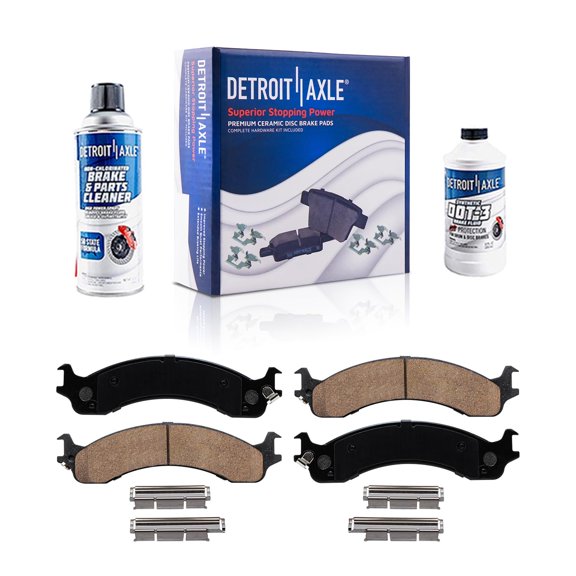 Detroit Axle - Front Brake Pads for 2000-2002 Dodge Ram 2500 3500 Ceramic Brake Pads with Hardware 2001 Replacement