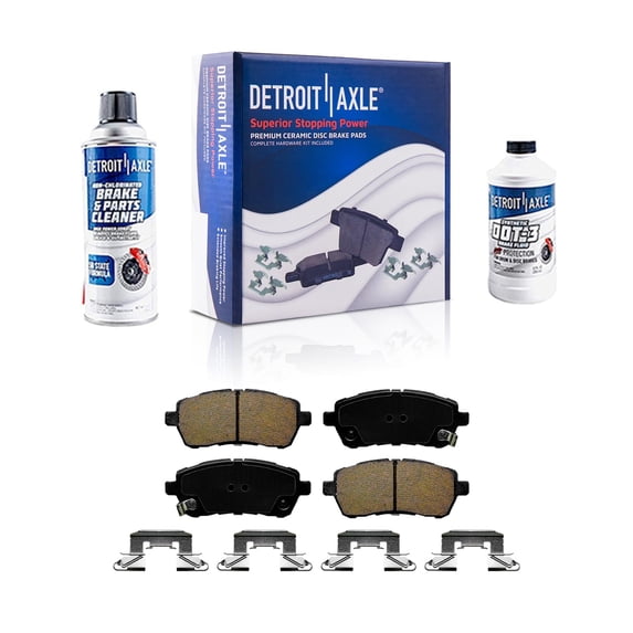 Detroit Axle - Front Brake Pads for 2011-2019 Ford Fiesta 2011-2014 Mazda Ceramic Brake Pads with Hardware 2012 2013 Replacement