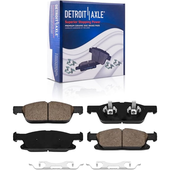 Detroit Axle - Front Brake Pads for 2019-2023 Ford Edge 2019-2020 Lincoln Nautilus, Ceramic Brake Pads with Hardware Replacement
