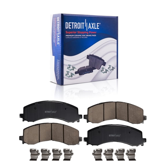 Detroit Axle - Front Brake Pads for Ford 2022-2023 Expedition F-150 Lightning, 2023 Bronco, Ceramic Brake Pads with Hardware Replacement