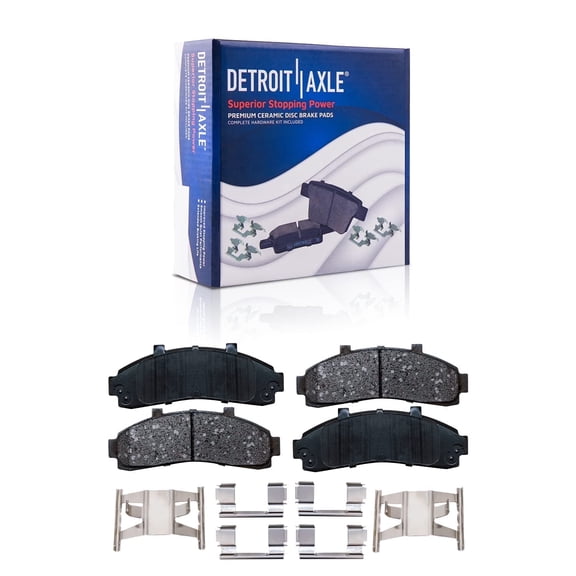Detroit Axle - Front Brake Pads for Ford Explorer Ranger Mercury Mountaineer Mazda B2300 B2500 B3000 B4000, Ceramic Brake Pads w/Hardware Replacement
