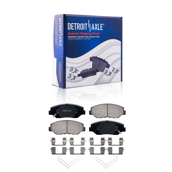 Detroit Axle - Front Brake Pads for Honda Accord Civic CR-V CR-Z Element Pilot Fit Acura ILX Ceramic Brake Pads w/Hardware Replacement