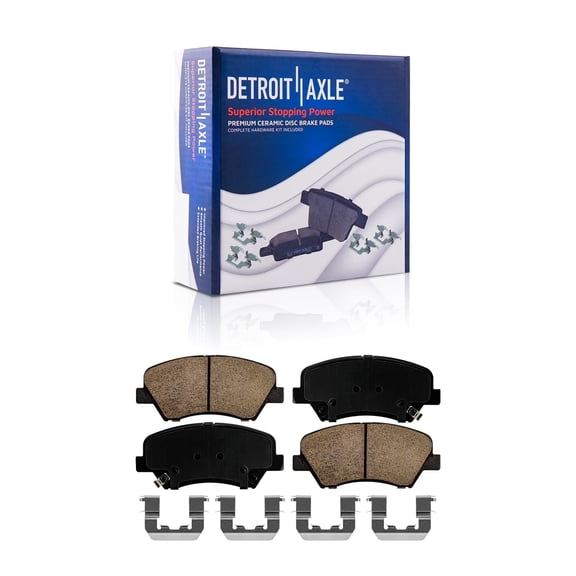 Detroit Axle - Front Brake Pads for Hyundai Elantra GT Coupe Veloster Kia Forte Forte5 Ceramic Brake Pads with Hardware